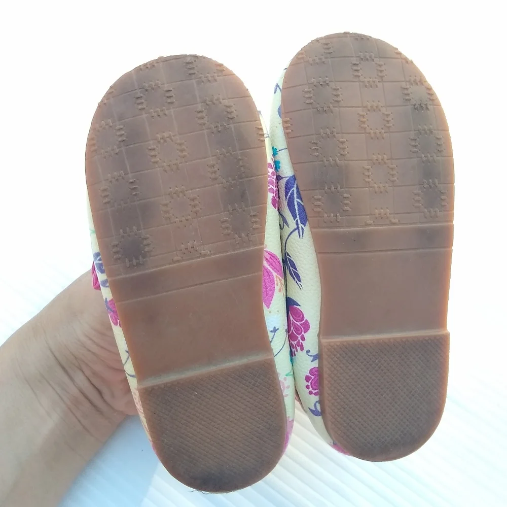 MELONZ baby girl pink floral slip-on flats